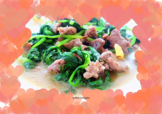 Quick dish - Stir-fried beef with spinach