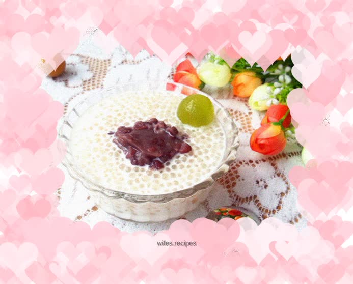 Grape red bean sago
