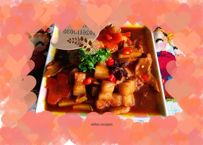 Delicious vegetarian chicken wings and braised pork