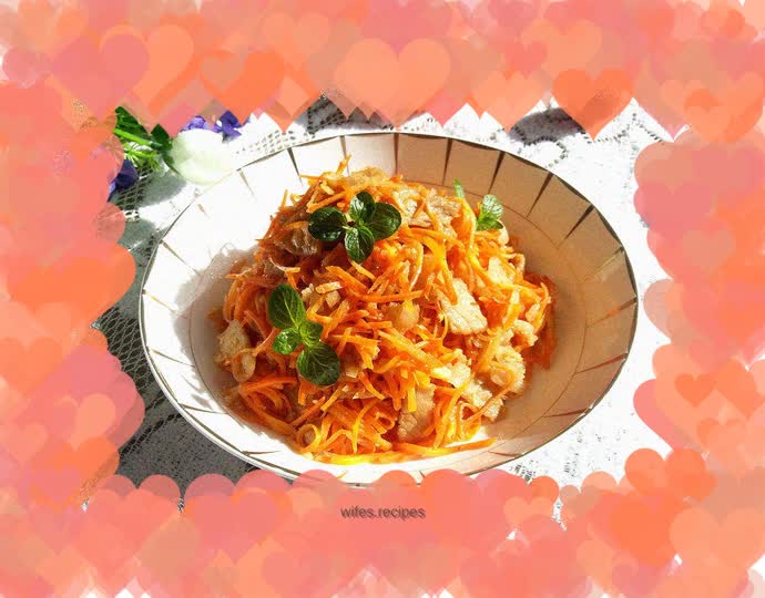 Stir-fried pork belly and carrots