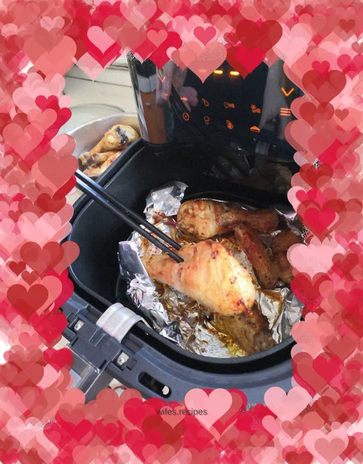 Air fryer grilled chicken wings and drumsticks