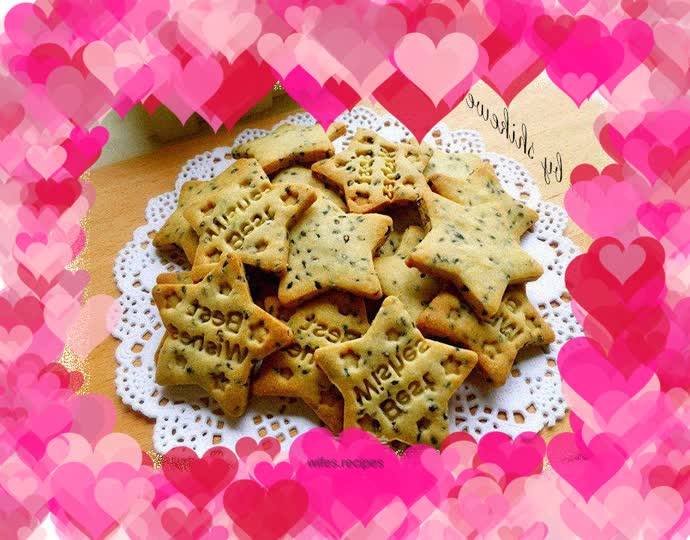 Condensed milk black sesame gypsophila biscuits