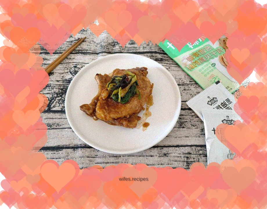 Grilled ribs with green onions