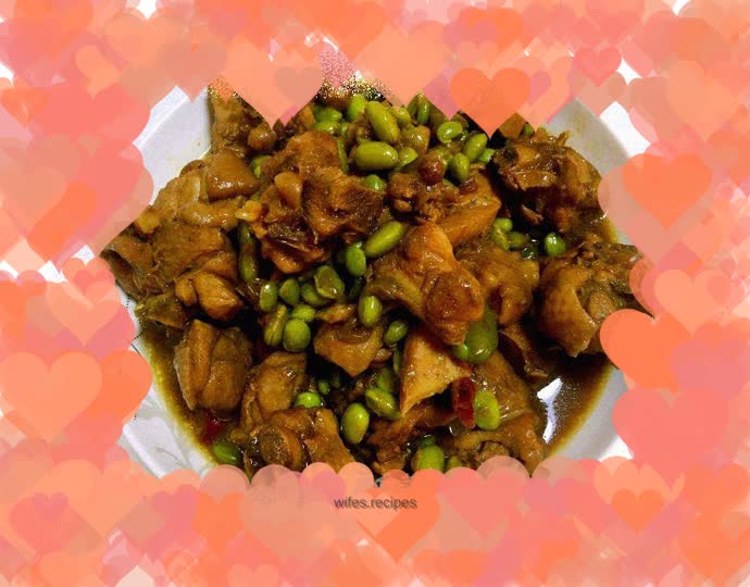 Roast chicken with edamame