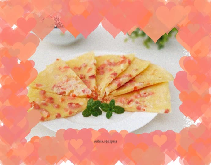 Milky mixed vegetable ham cake