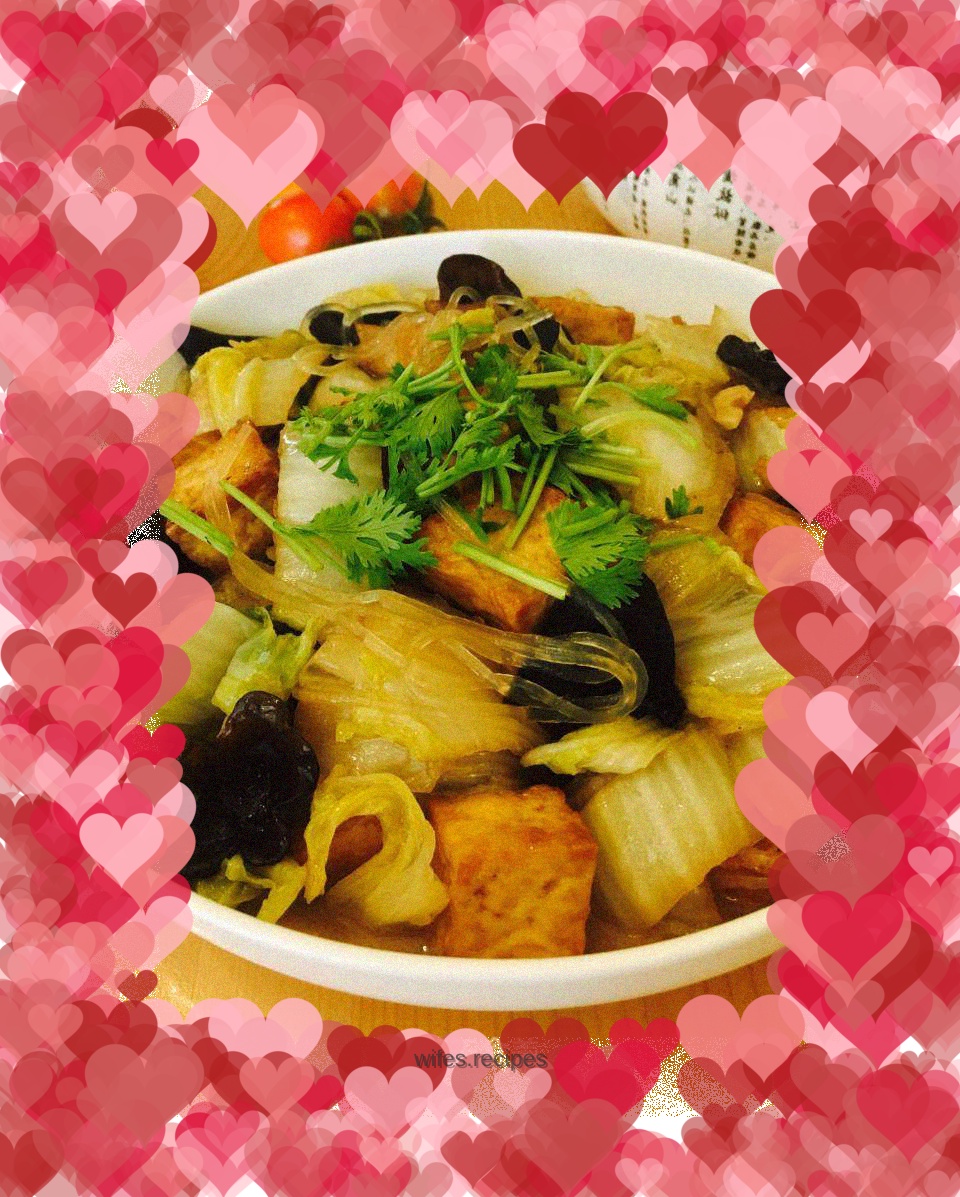 Braised tofu with cabbage and vermicelli