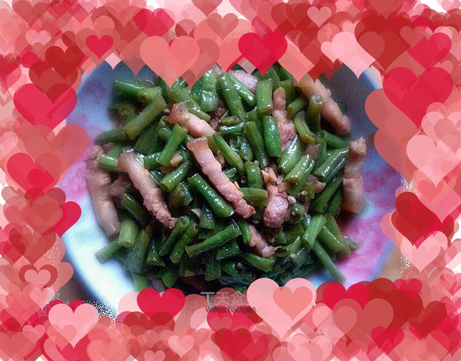 Stir-fried pork belly with green beans