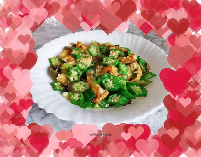 Okra scrambled eggs