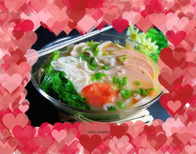 That bowl in the university cafeteria————[Chicken fat and three fresh rice noodles]