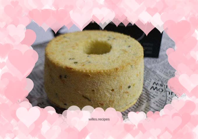 Chiffon Cake with Chives and Meat Floss