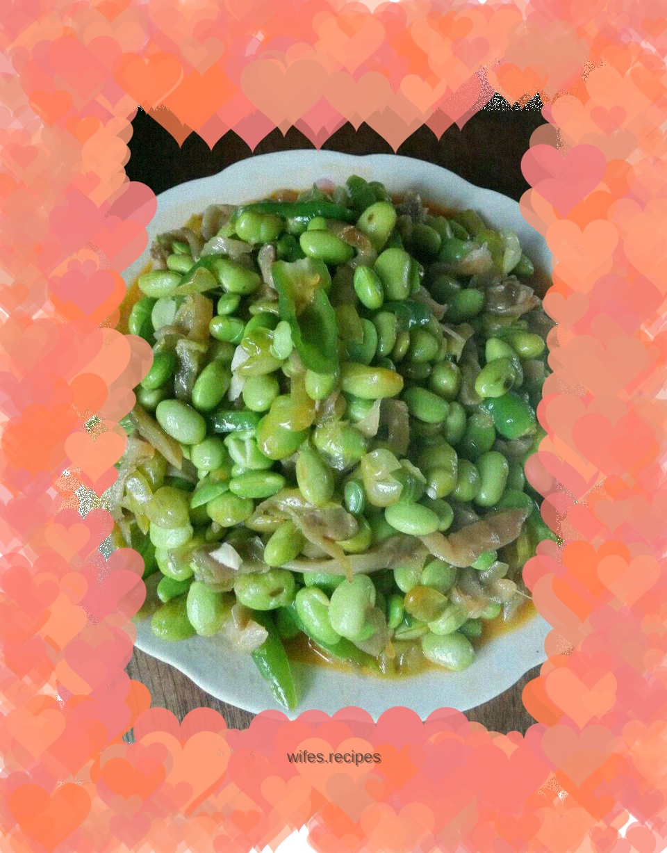 Stir-fried edamame with pickled mustard
