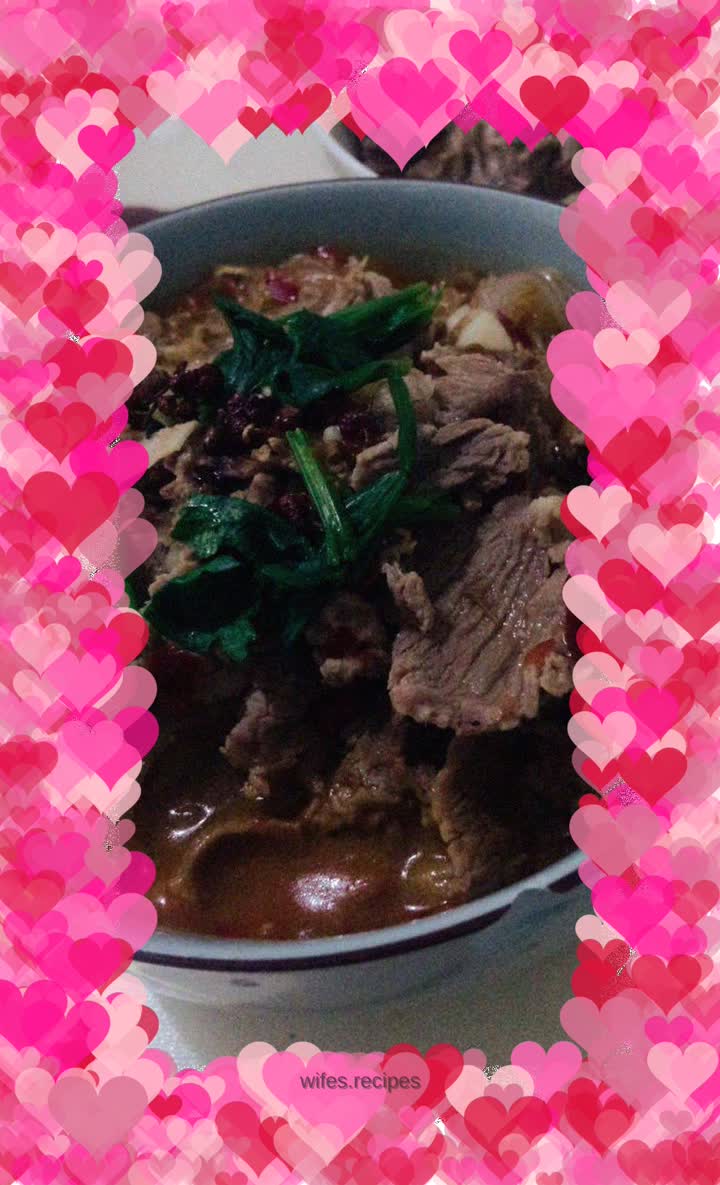 Boiled beef slices
