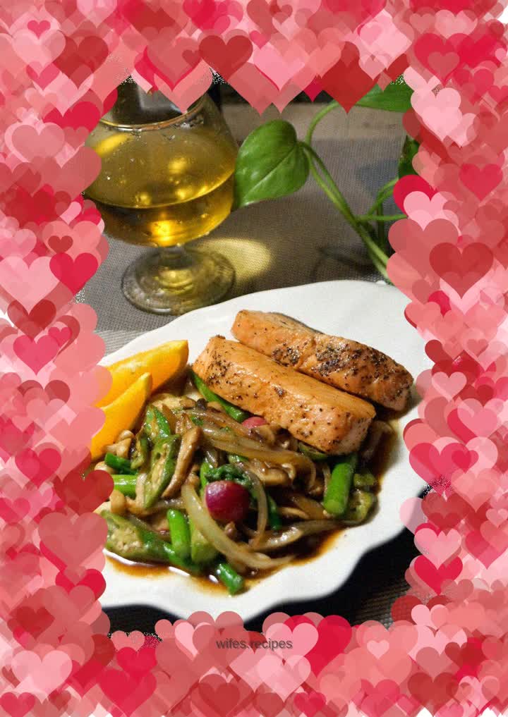 Teriyaki salmon with seasonal vegetables