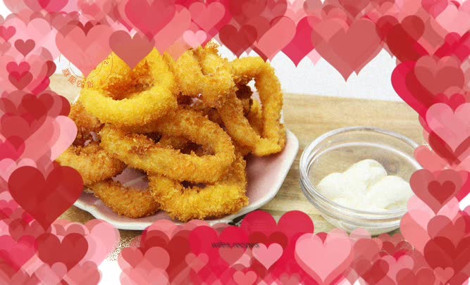 Crispy fried squid rings