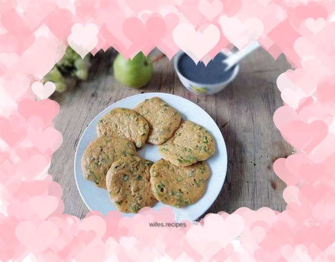 Simple to make, healthy to eat - green onion egg oatmeal cake