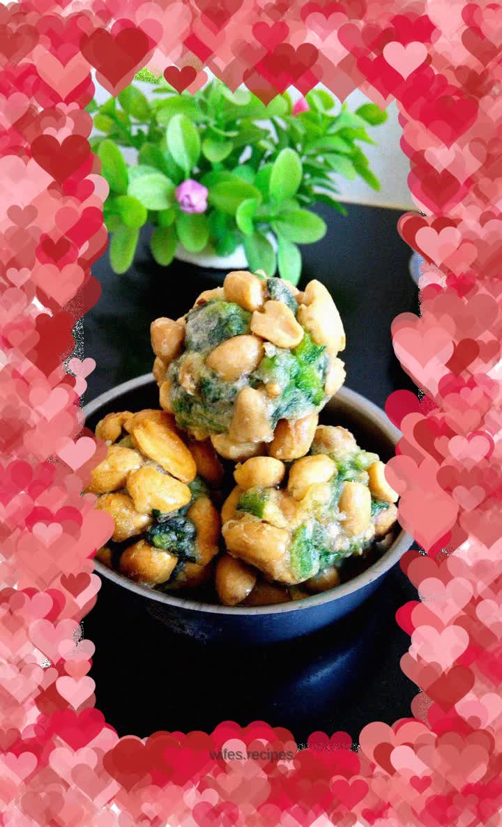 Spinach balls with bean flavor