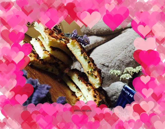 Chive and meat floss cake