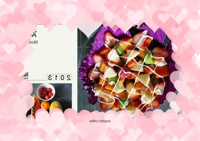 Colorful fruit and vegetable salad