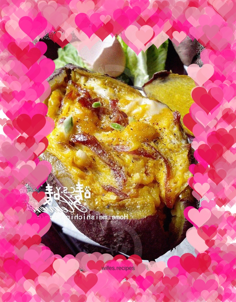 【Sweet potatoes can also live beautifully】Roasted sweet potatoes with egg flavor and bacon