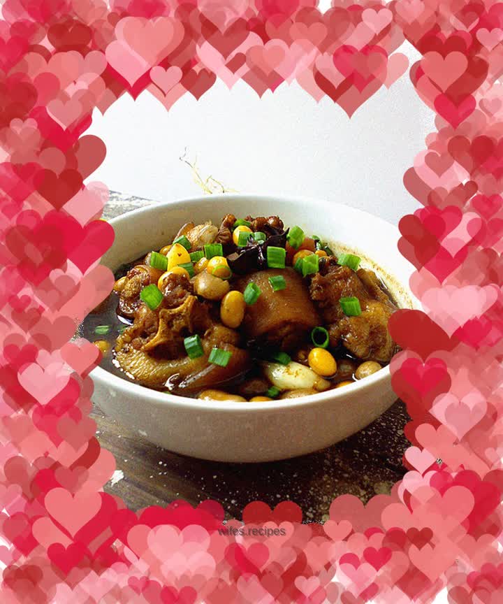 Braised Pig Tail with Peanuts and Soybeans