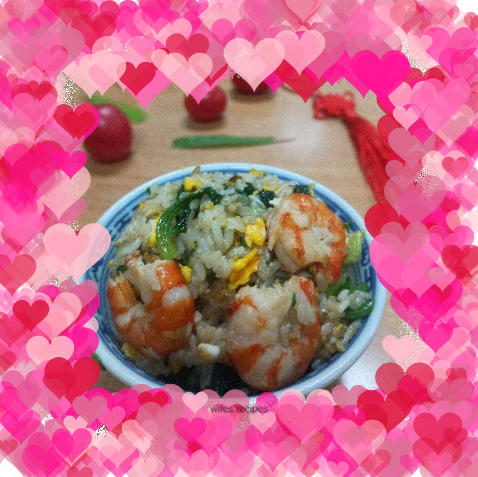 Spinach, Shrimp and Egg Fried Rice