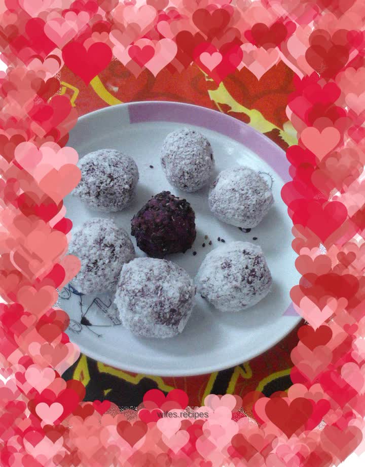 Coconut Sesame and Purple Sweet Potato Bean Paste Dumplings