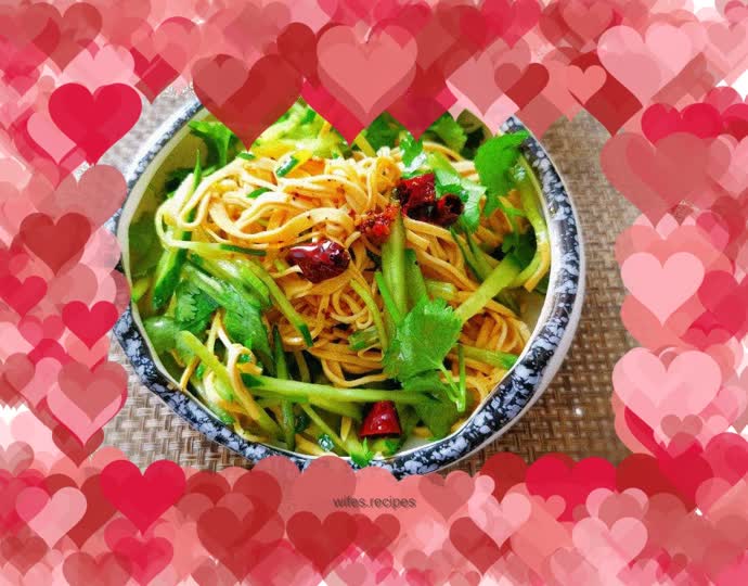 Cucumber mixed with shredded tofu