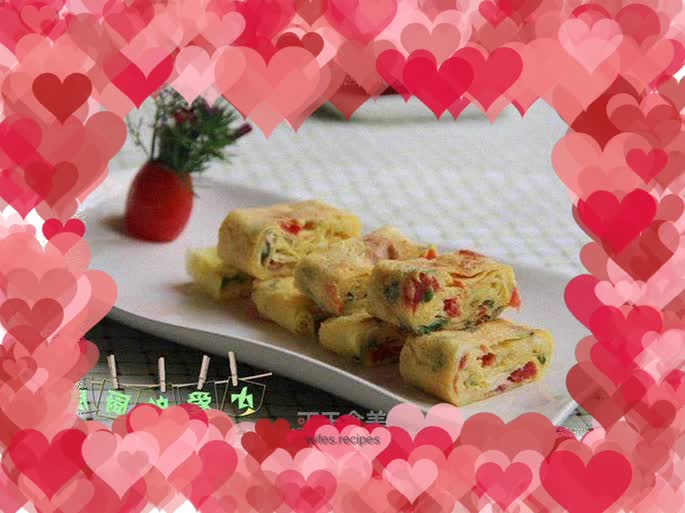 Thick Egg Omelette with Tomatoes