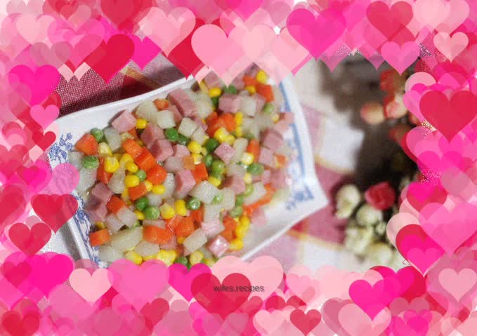【Colorful vegetables and diced ham】——a simple and quick home-cooked dish