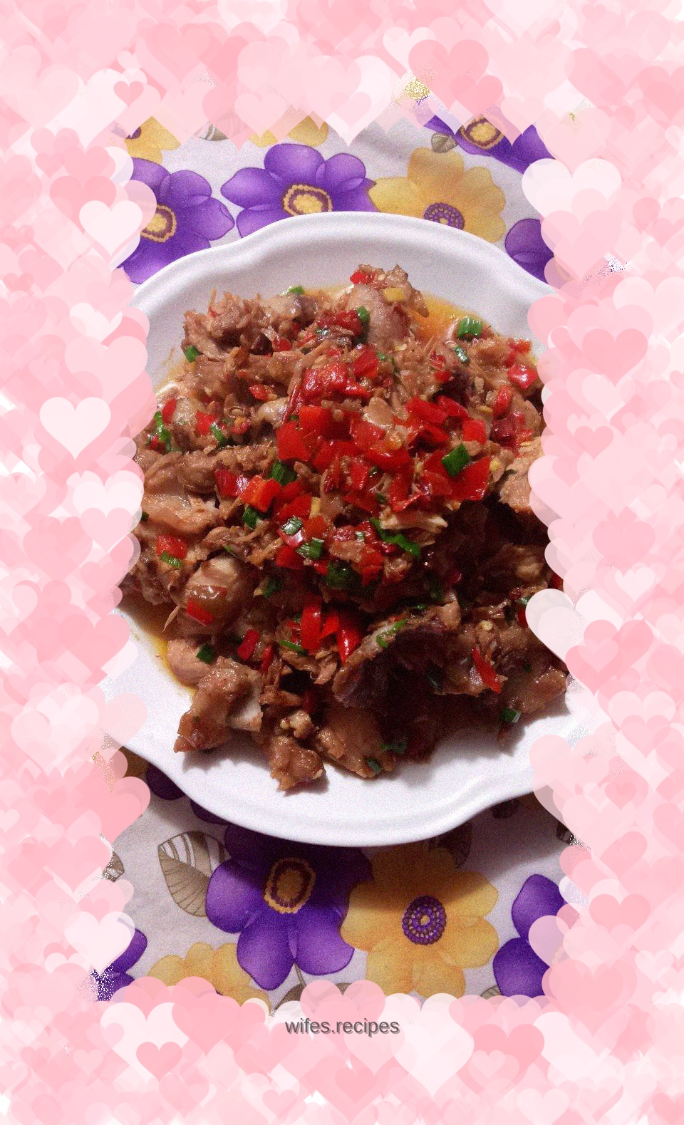 Deboned pork with chopped pepper