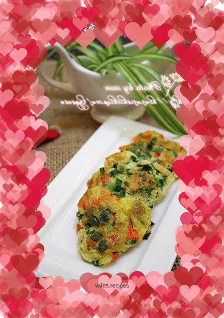 Leek and shrimp skin egg pancake