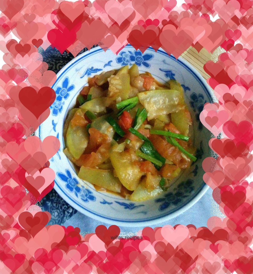 Stir-fried pumpkin with tomatoes