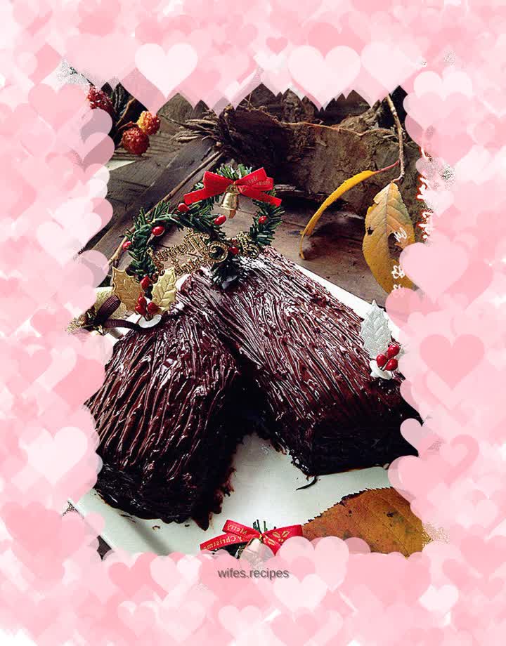 【Christmas tree stump cake】