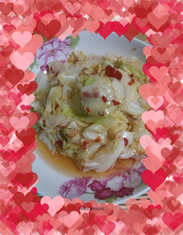 Shredded Cabbage with Chopped Pepper