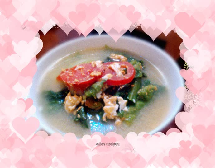 Lettuce and egg drop soup