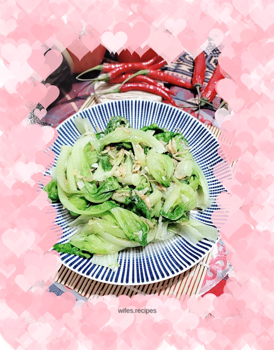 Stir-fried shrimp lettuce