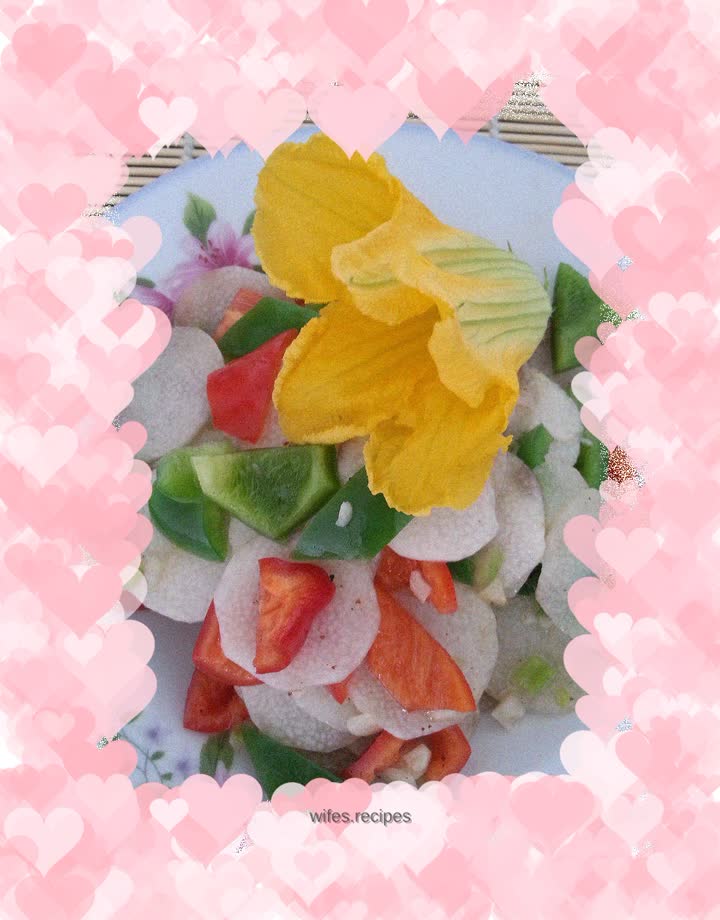 Colorful pepper and yam tablets