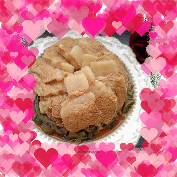 Pork belly and steamed mustard mustard