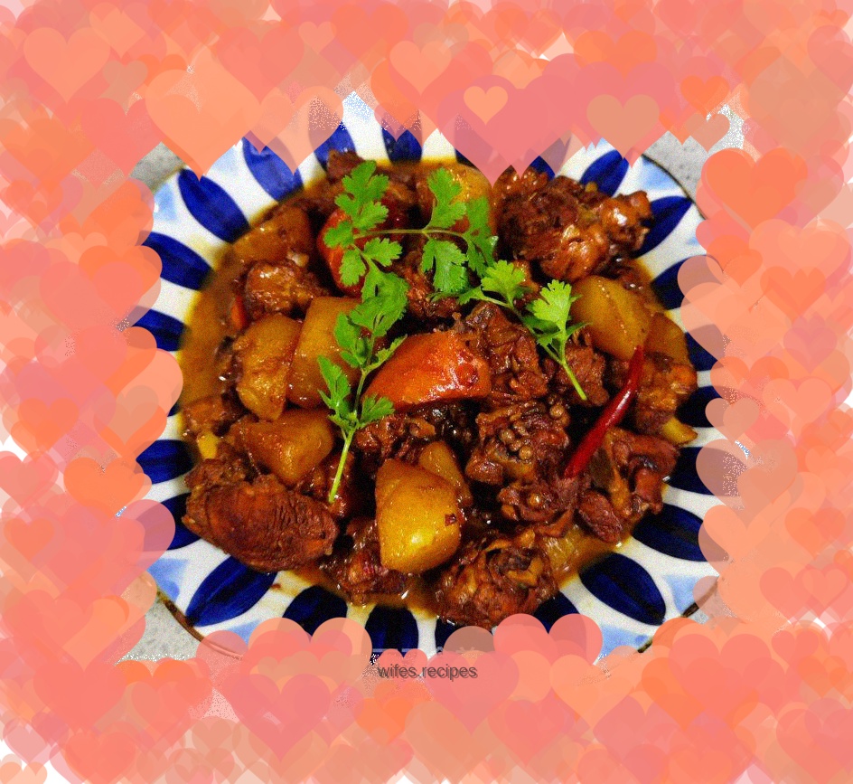 Stewed potatoes with wing root