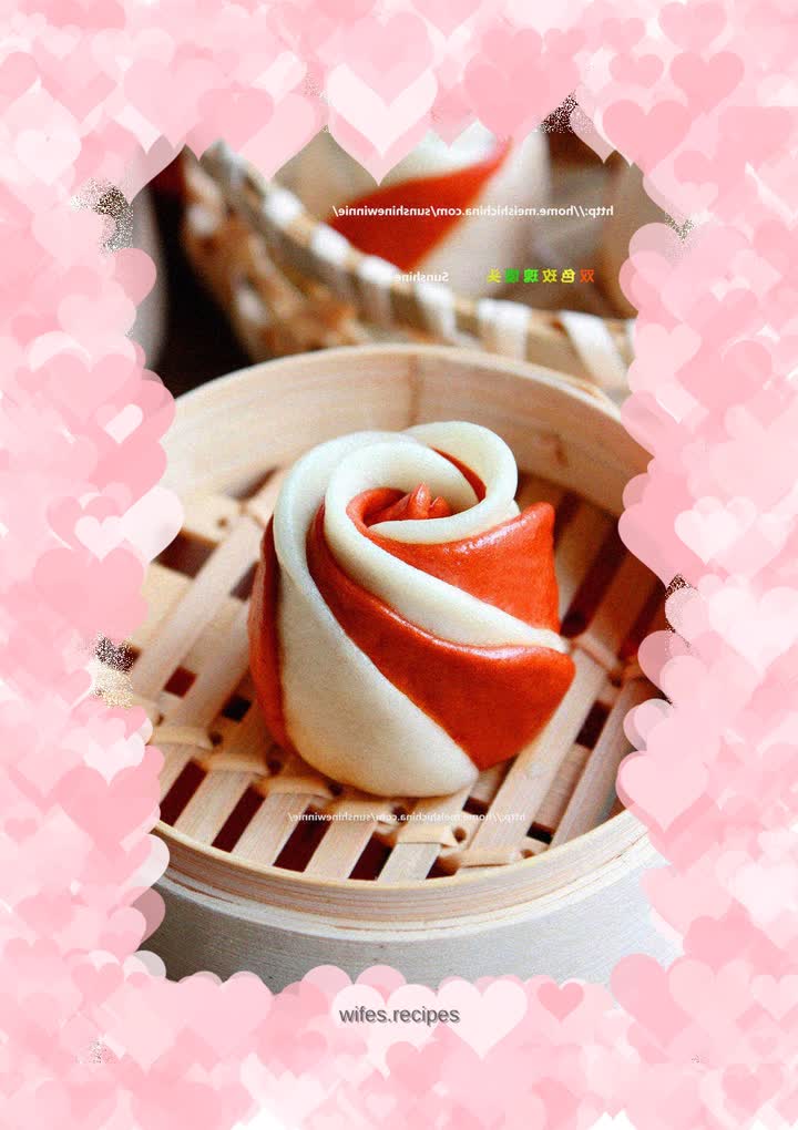 Food blooms like a flower-----Two-color rose steamed buns