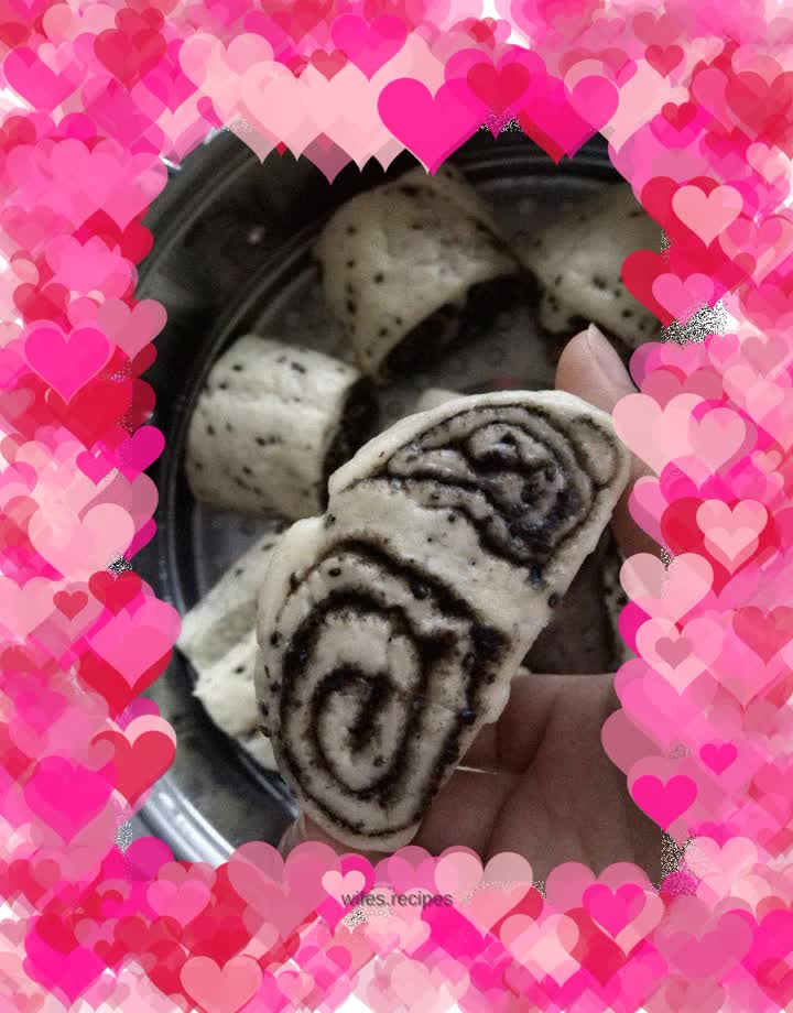 Black sesame milk steamed buns