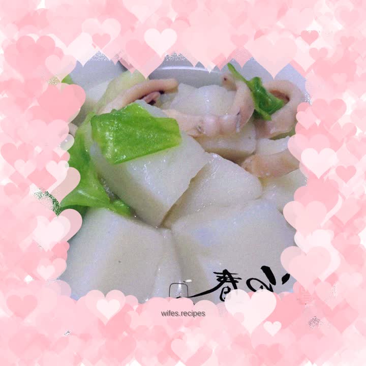 Squid consommé cake