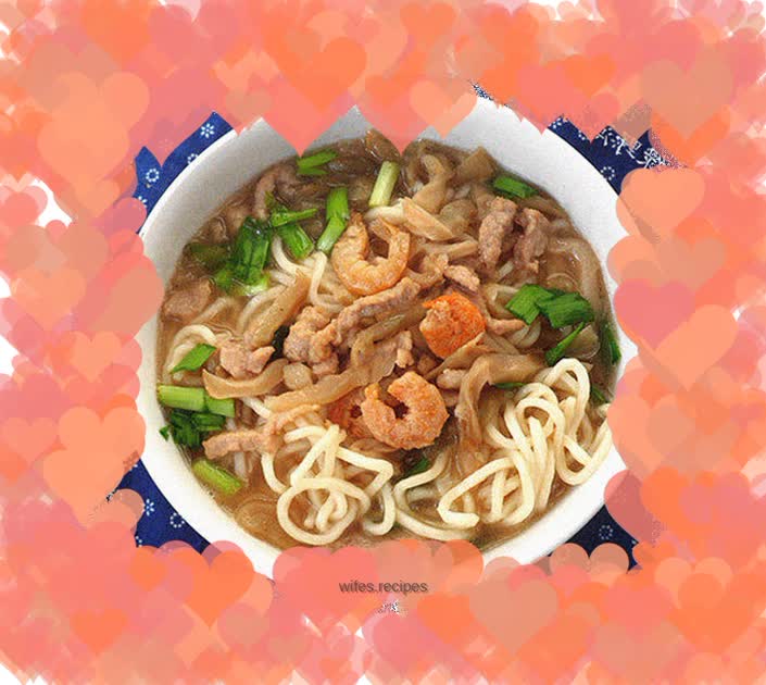 Dried shrimp and pickled mustard pork noodles