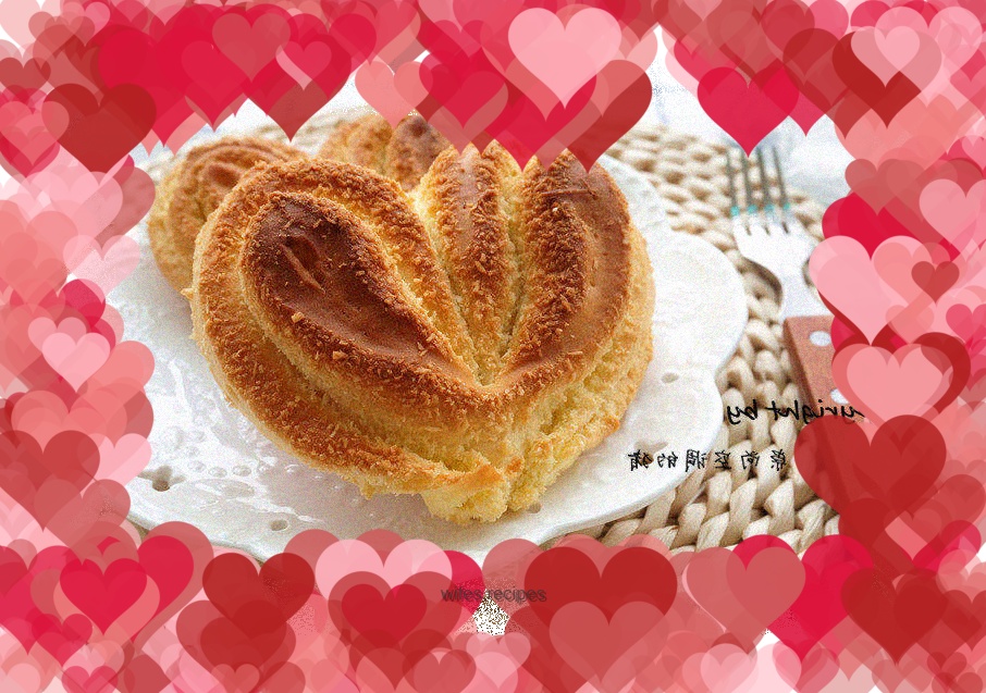 Heart-shaped coconut bread
