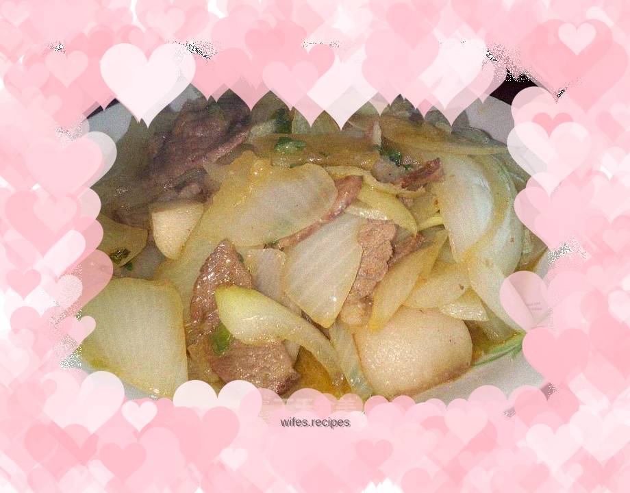 Fried meat with onions