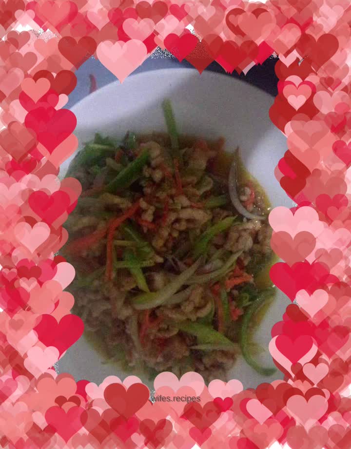 Colorful fried shredded pork