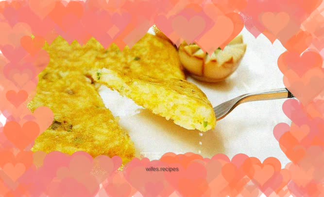 Chives, egg and rice pancakes