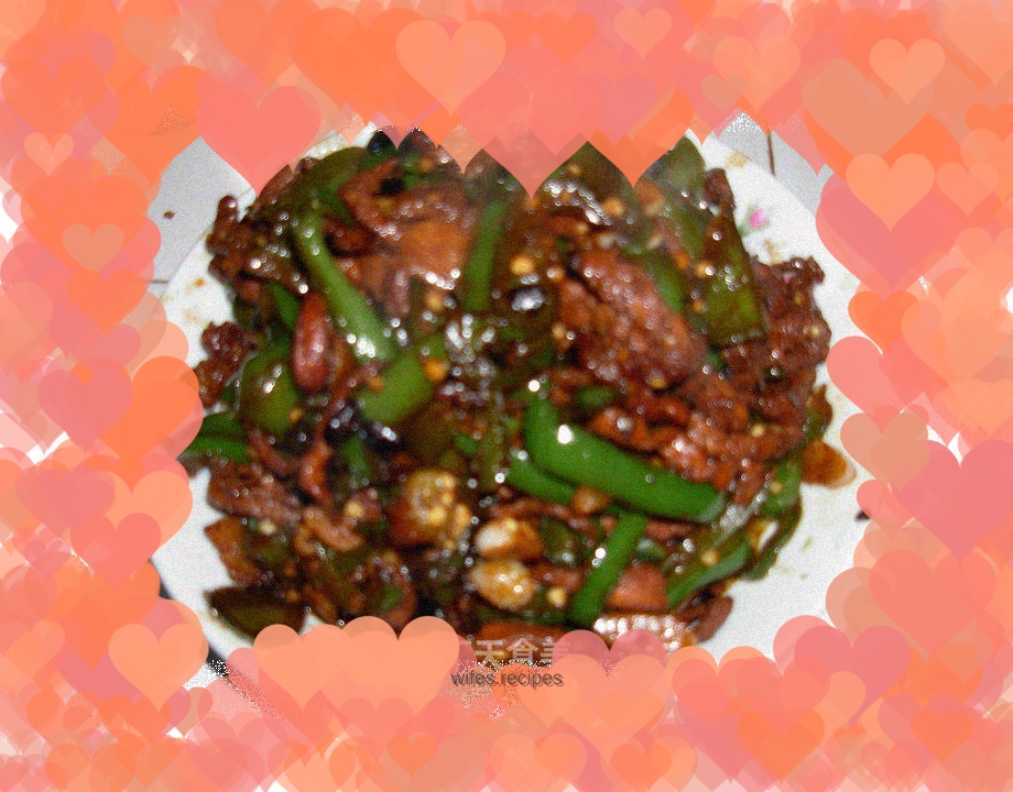 Shredded pork with green pepper