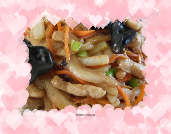 Fried three shredded shreds