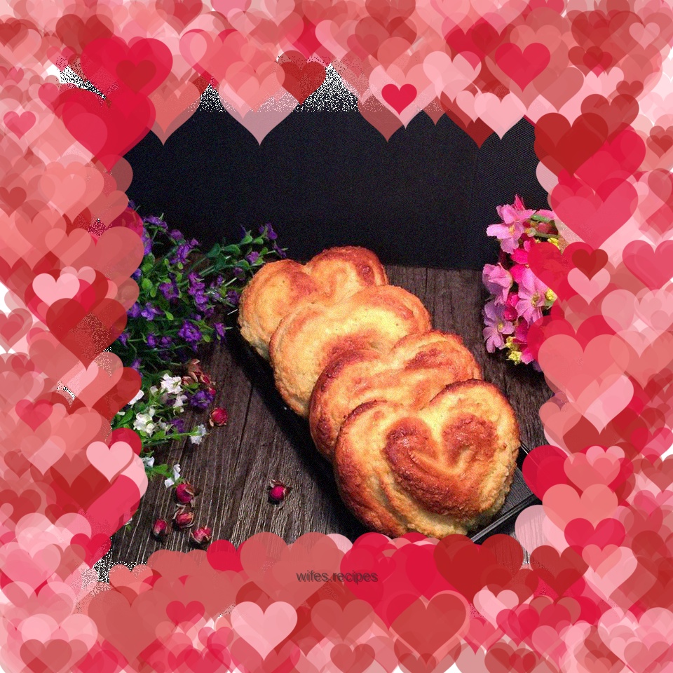 Heart-shaped coconut bread